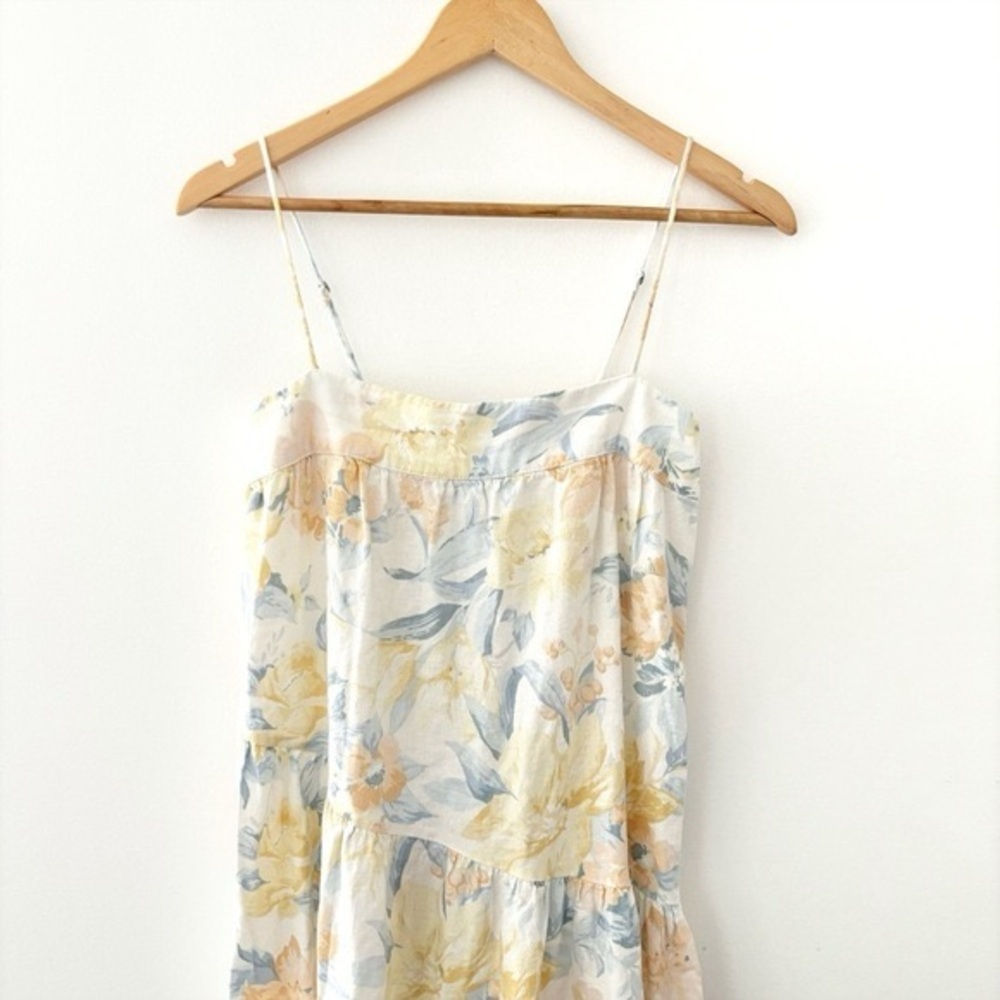 Abercrombie & Fitch Floral Tiered Maxi Dress Linen XS Petite - Picture 5 of 10